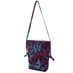 Boho Teal Wine Mosaic Folding Shoulder Bag by SpinnyChairDesigns