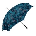 Boho Cerulean Blue Mosaic Straight Umbrellas View2