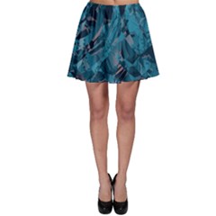 Boho Cerulean Blue Mosaic Skater Skirt by SpinnyChairDesigns