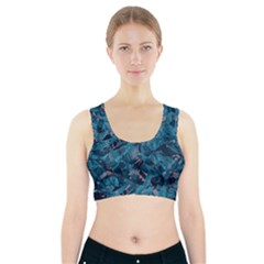 Boho Cerulean Blue Mosaic Sports Bra With Pocket by SpinnyChairDesigns