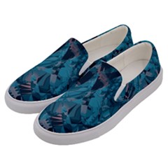 Boho Cerulean Blue Mosaic Men s Canvas Slip Ons by SpinnyChairDesigns