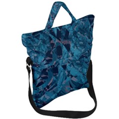 Boho Cerulean Blue Mosaic Fold Over Handle Tote Bag by SpinnyChairDesigns