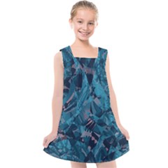 Boho Cerulean Blue Mosaic Kids  Cross Back Dress by SpinnyChairDesigns