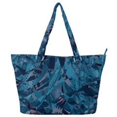 Boho Cerulean Blue Mosaic Full Print Shoulder Bag by SpinnyChairDesigns