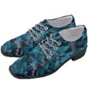 Boho Cerulean Blue Mosaic Women Heeled Oxford Shoes View2