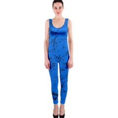 Cornflower Blue Music Notes One Piece Catsuit by SpinnyChairDesigns