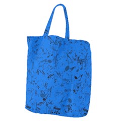 Cornflower Blue Music Notes Giant Grocery Tote by SpinnyChairDesigns