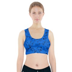 Cornflower Blue Music Notes Sports Bra With Pocket by SpinnyChairDesigns