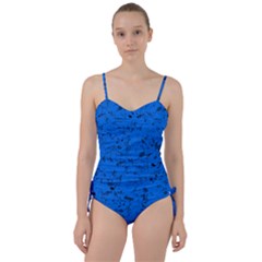 Cornflower Blue Music Notes Sweetheart Tankini Set by SpinnyChairDesigns