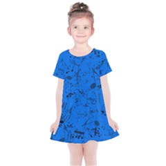 Cornflower Blue Music Notes Kids  Simple Cotton Dress by SpinnyChairDesigns