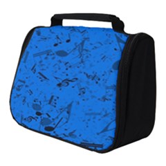 Cornflower Blue Music Notes Full Print Travel Pouch (small) by SpinnyChairDesigns