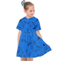 Cornflower Blue Music Notes Kids  Sailor Dress by SpinnyChairDesigns