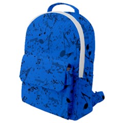 Cornflower Blue Music Notes Flap Pocket Backpack (small) by SpinnyChairDesigns