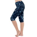 Prussian Blue Music Notes Lightweight Velour Cropped Yoga Leggings View2