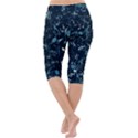 Prussian Blue Music Notes Lightweight Velour Cropped Yoga Leggings View4