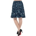 Prussian Blue Music Notes Fishtail Chiffon Skirt View2