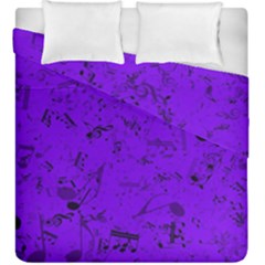 Electric Indigo Music Notes Duvet Cover Double Side (king Size) by SpinnyChairDesigns