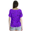 Electric Indigo Music Notes V-Neck Flutter Sleeve Top View2