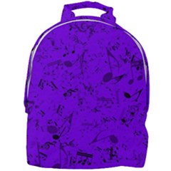 Electric Indigo Music Notes Mini Full Print Backpack by SpinnyChairDesigns