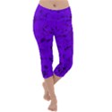 Electric Indigo Music Notes Lightweight Velour Capri Yoga Leggings View1