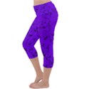 Electric Indigo Music Notes Lightweight Velour Capri Yoga Leggings View2