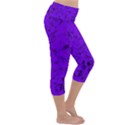 Electric Indigo Music Notes Lightweight Velour Capri Yoga Leggings View3