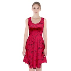 Scarlet Red Music Notes Racerback Midi Dress by SpinnyChairDesigns