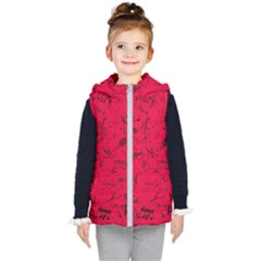 Scarlet Red Music Notes Kids  Hooded Puffer Vest by SpinnyChairDesigns