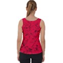 Scarlet Red Music Notes Velvet Tank Top View2