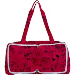 Scarlet Red Music Notes Multi Function Bag by SpinnyChairDesigns