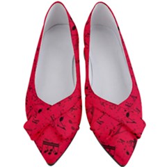 Scarlet Red Music Notes Women s Bow Heels by SpinnyChairDesigns