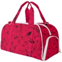 Scarlet Red Music Notes Burner Gym Duffel Bag View1