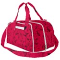 Scarlet Red Music Notes Burner Gym Duffel Bag View2