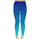 Aqua Blue and Indigo Ombre Leggings  View1