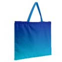 Aqua Blue and Indigo Ombre Zipper Large Tote Bag View2