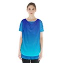 Aqua Blue and Indigo Ombre Skirt Hem Sports Top View1