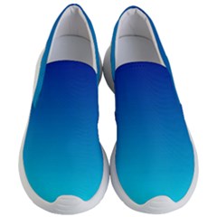 Aqua Blue And Indigo Ombre Women s Lightweight Slip Ons by SpinnyChairDesigns