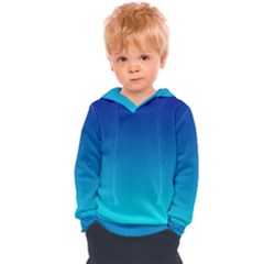 Aqua Blue And Indigo Ombre Kids  Overhead Hoodie by SpinnyChairDesigns