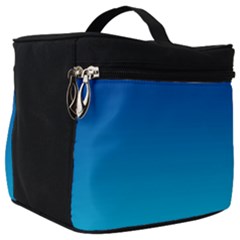 Aqua Blue And Indigo Ombre Make Up Travel Bag (big) by SpinnyChairDesigns