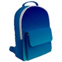 Aqua Blue and Indigo Ombre Flap Pocket Backpack (Large) View2