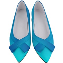 Aqua Blue And Indigo Ombre Women s Bow Heels by SpinnyChairDesigns