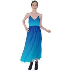 Aqua Blue And Indigo Ombre Tie Back Maxi Dress by SpinnyChairDesigns