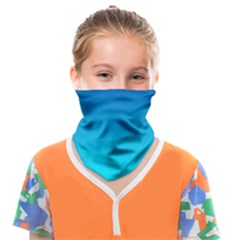 Aqua Blue And Indigo Ombre Face Covering Bandana (kids) by SpinnyChairDesigns