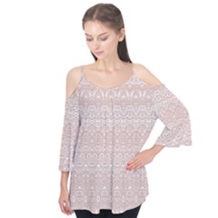 Boho Tan Lace Flutter Tees