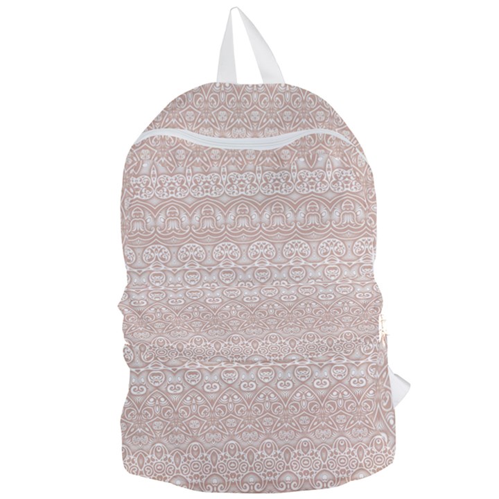 Boho Tan Lace Foldable Lightweight Backpack