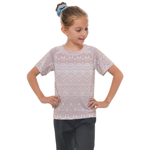 Boho Tan Lace Kids  Mesh Piece Tee by SpinnyChairDesigns