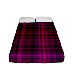 Fuchsia Madras Plaid Fitted Sheet (full/ Double Size) by SpinnyChairDesigns