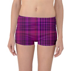 Fuchsia Madras Plaid Boyleg Bikini Bottoms by SpinnyChairDesigns