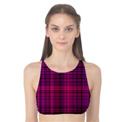 Fuchsia Madras Plaid Tank Bikini Top by SpinnyChairDesigns