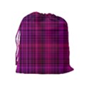 Fuchsia Madras Plaid Drawstring Pouch (XL) View2